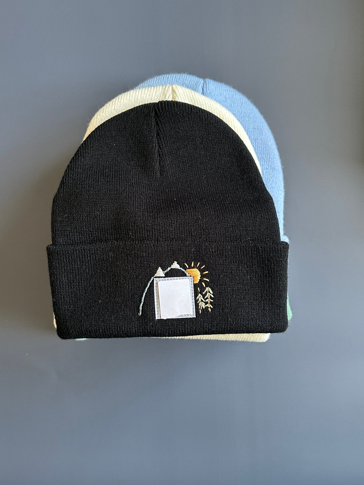 Mountain Sunset Beanie Digital Embroidery Design