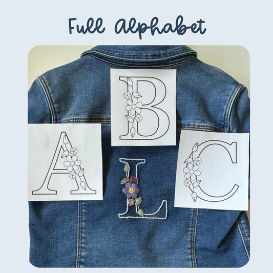 Floral Alphabet Digital Embroidery Design
