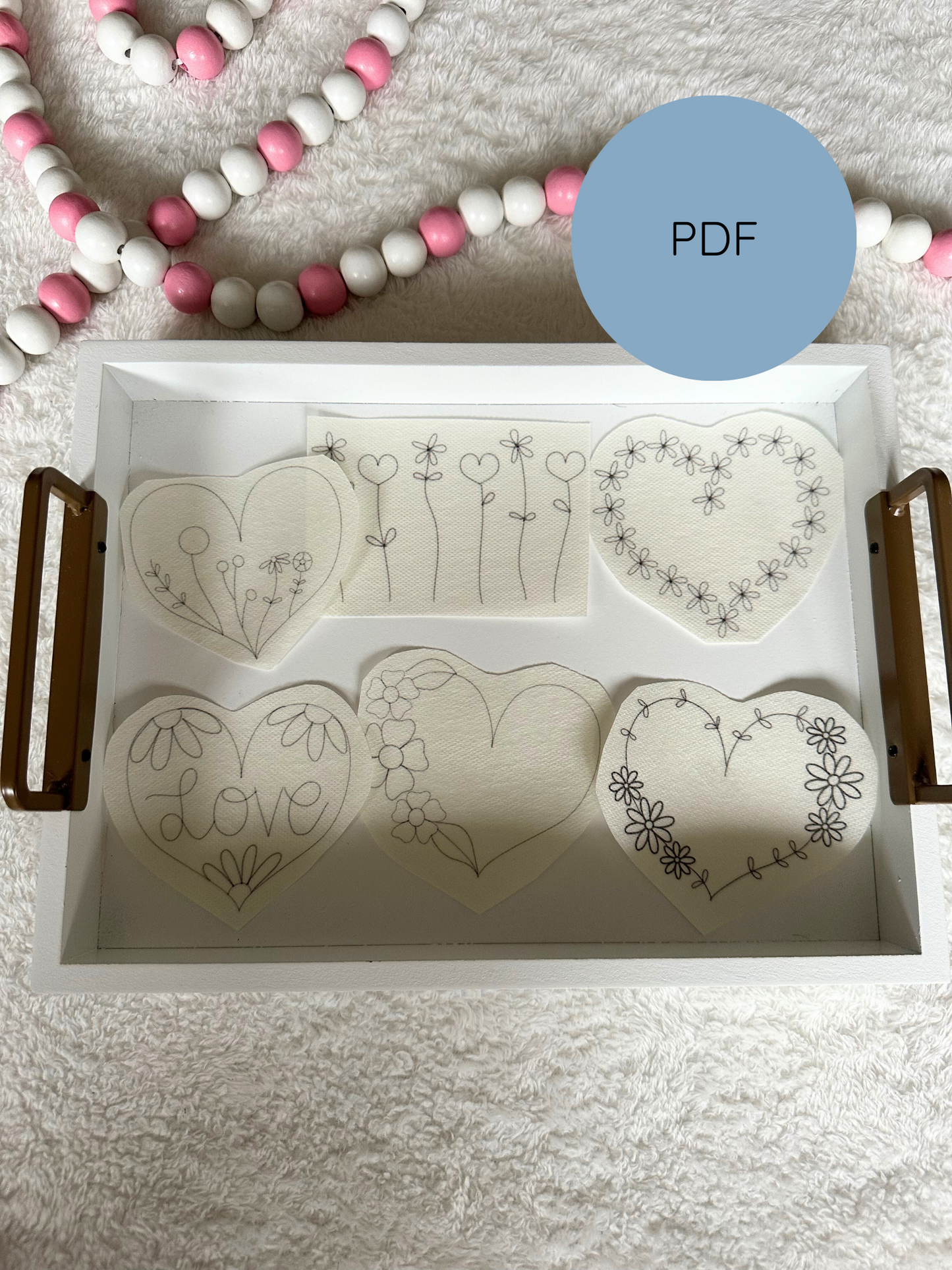 Floral Hearts Digital Embroidery Patterns