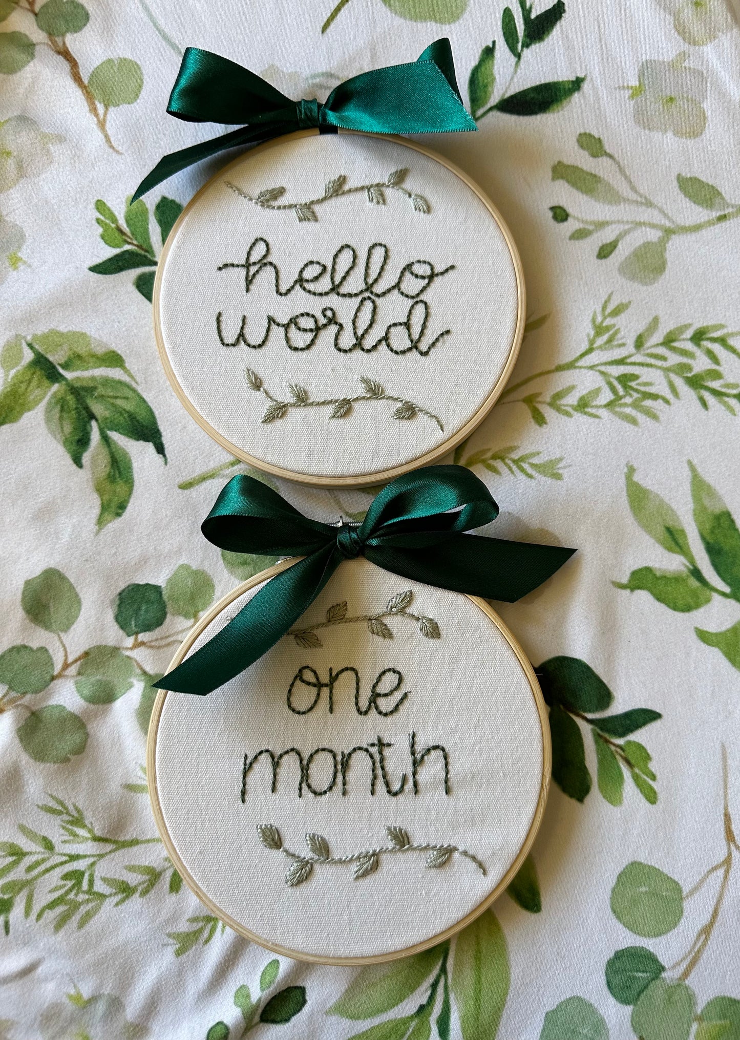 Greenery Monthly Milestone- Digital Embroidery Design