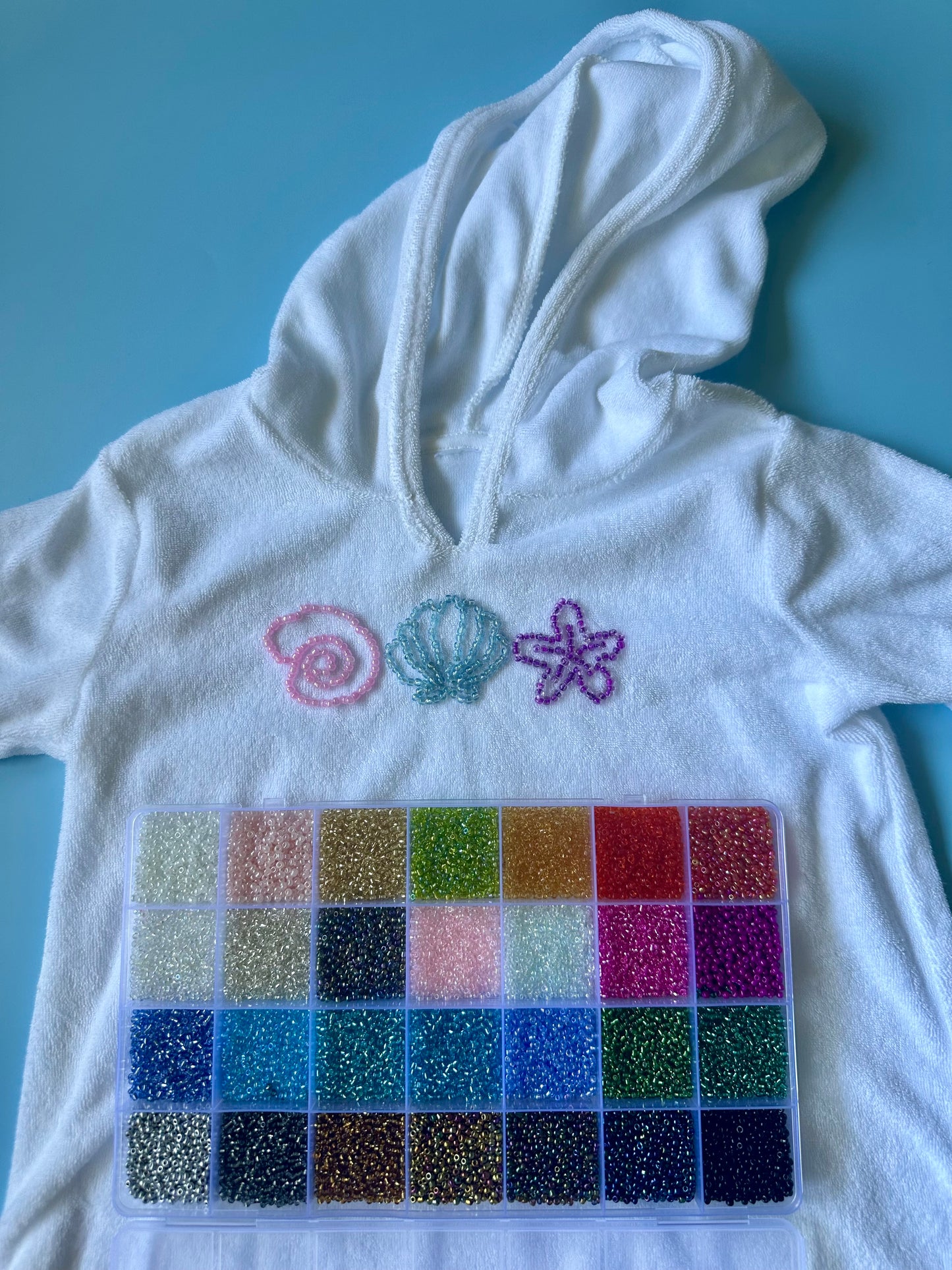 Beaded Shells Digital Embroidery Pattern + Bead Embroidery Tutorial