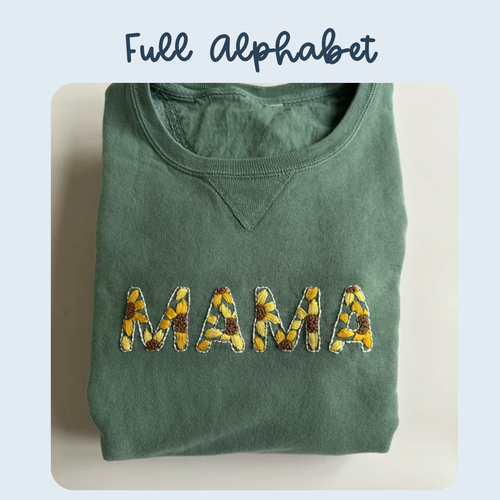 Sweatshirt with MAMA sunflower alphabet embroidery