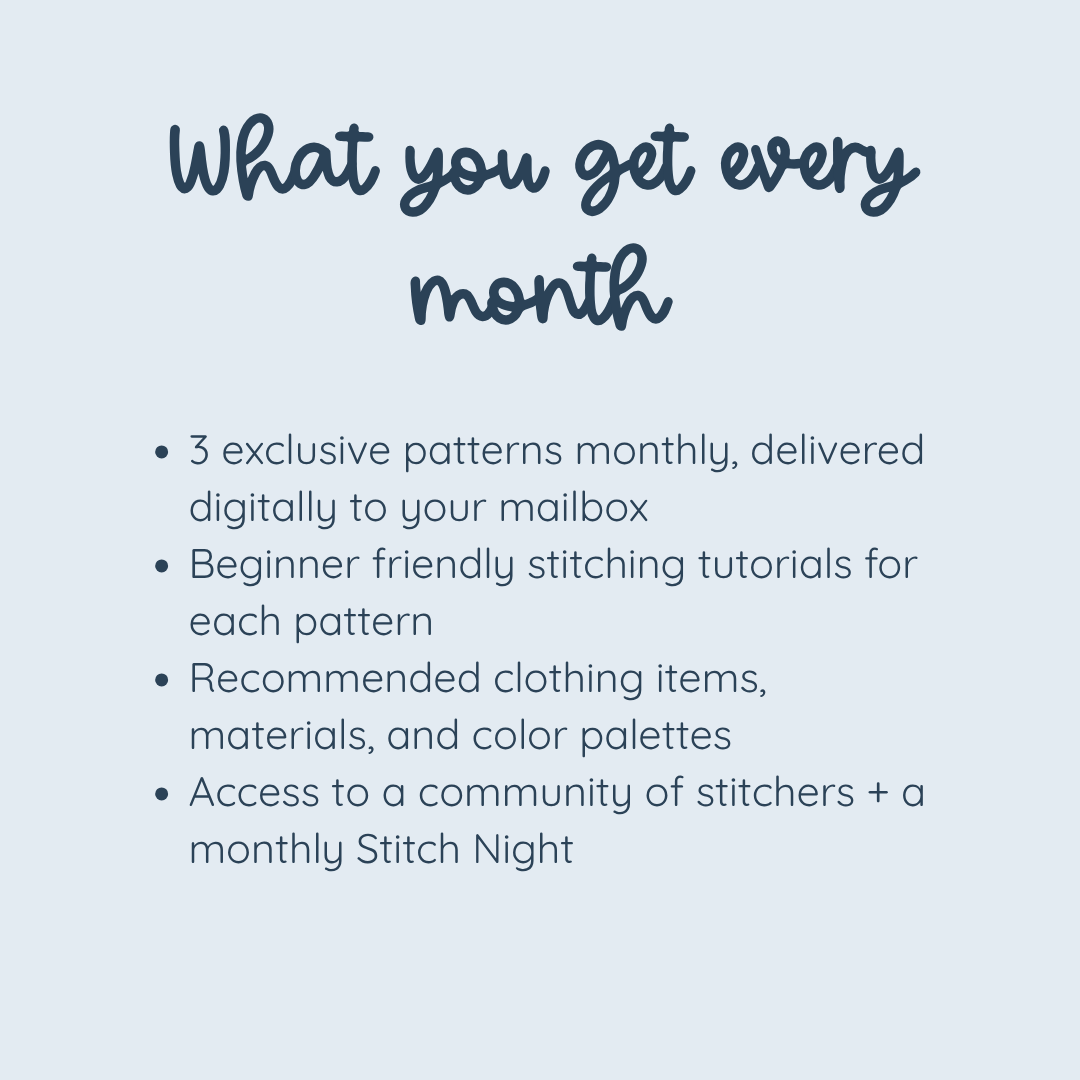 The Stitch Collective: A monthly embroidery club