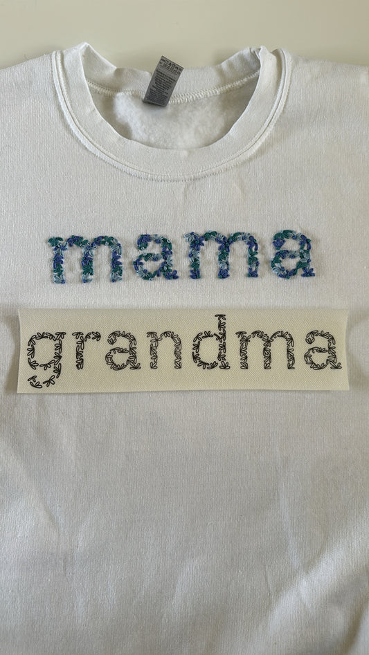 Floral Grandma Digital Embroidery Design