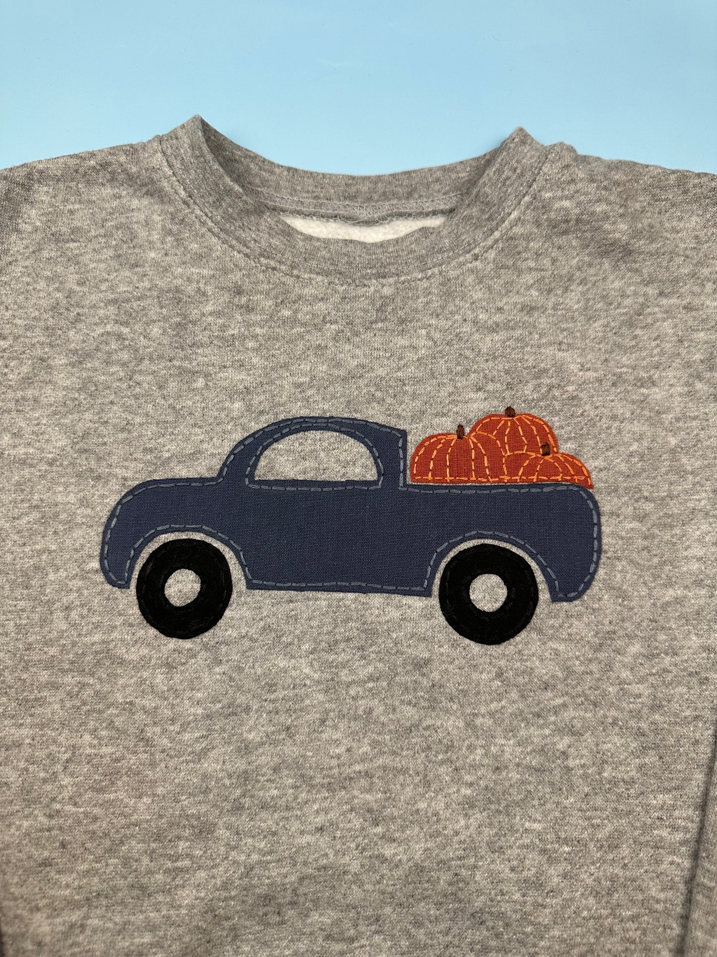 Applique Pumpkin Truck Digital Embroidery Design