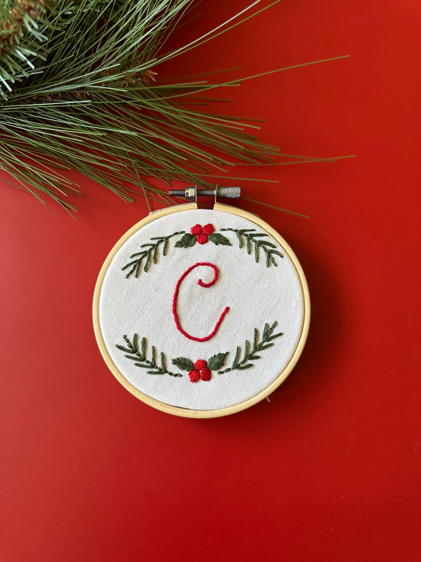 Festive Initial Ornament Digital Embroidery Design- Entire Alphabet