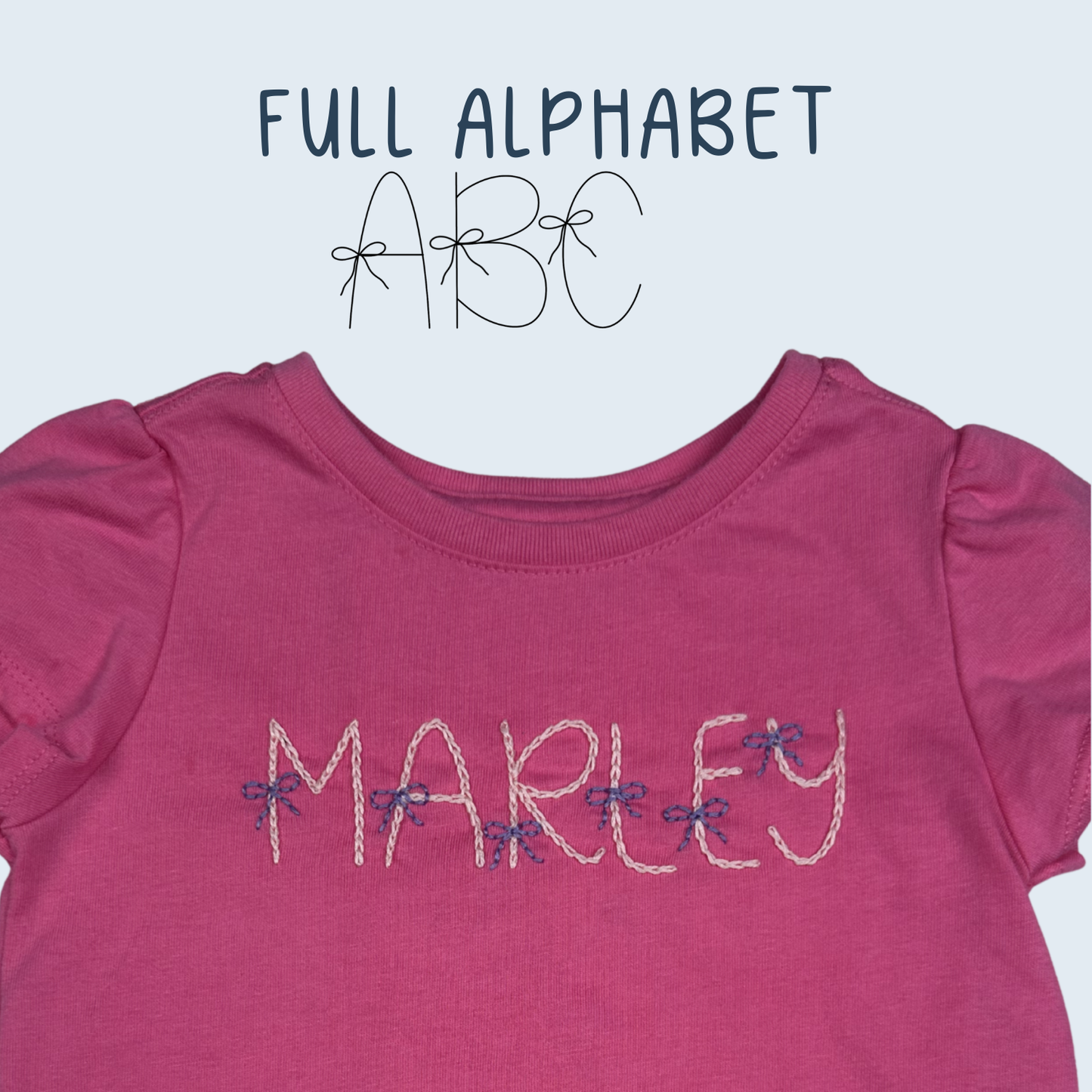 Bow Alphabet Digital Embroidery Design