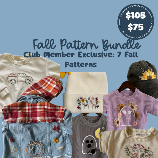 Fall Pattern Bundle | 7 Exclusive Clothing Embroidery Patterns (Members Only)