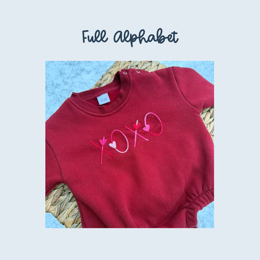 Sweetheart Alphabet Digital Embroidery Design