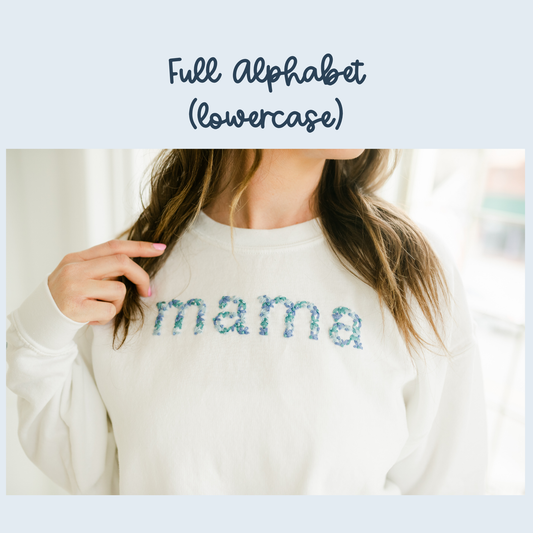 Daisy Alphabet Digital Embroidery Design (LOWERCASE)