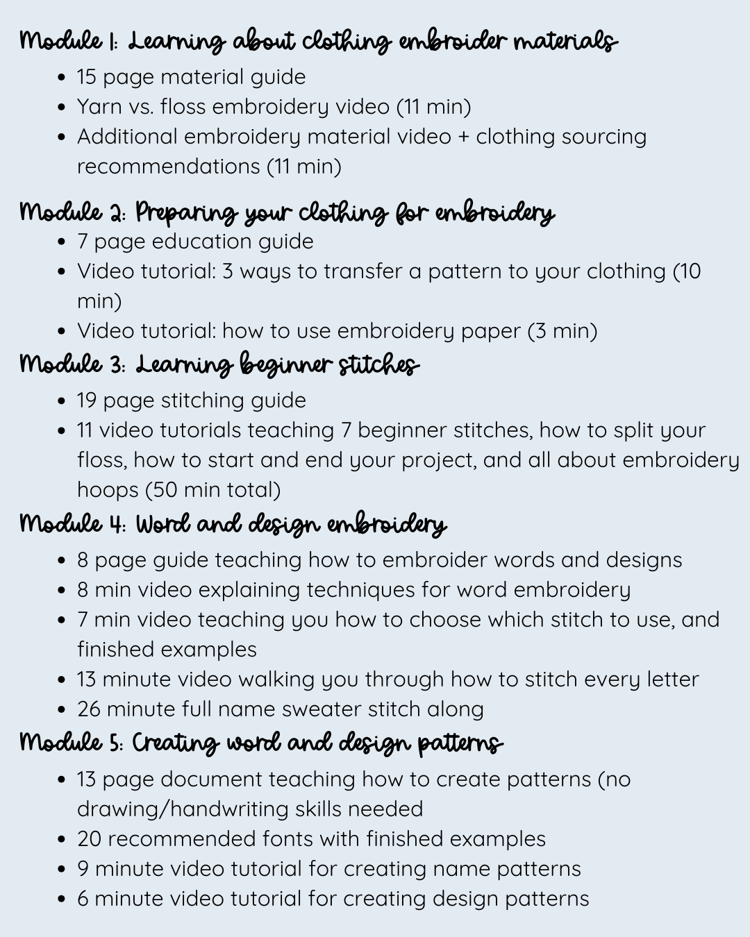 The Beginner Clothing Embroidery Course