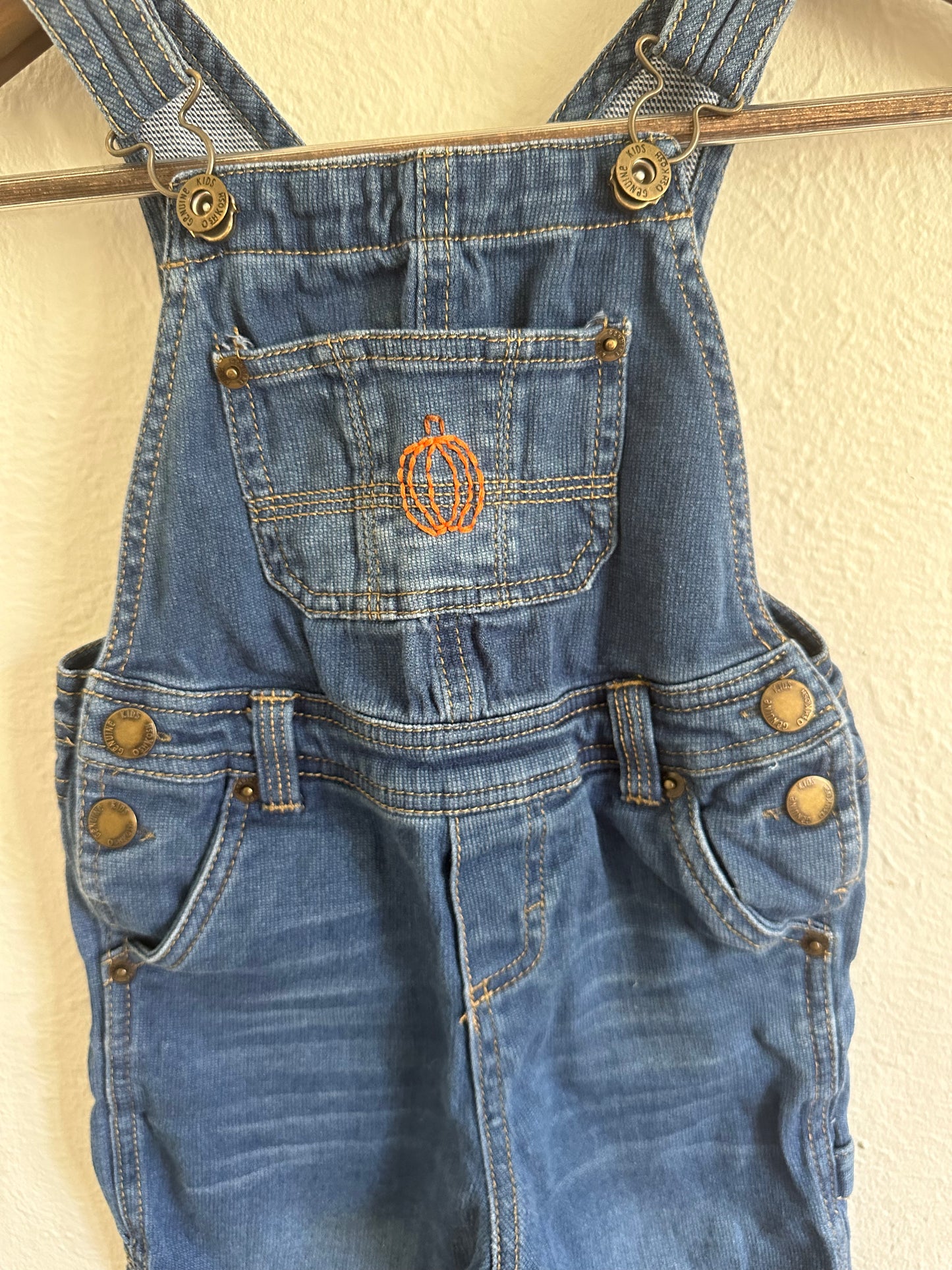 Upcycled 2T overalls