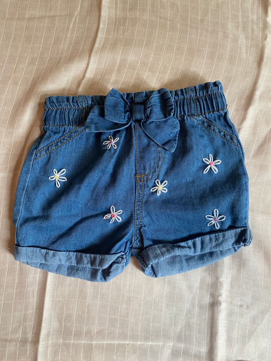 Upcycled size 3-6M jean shorts